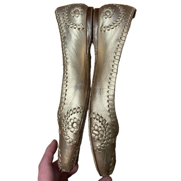 Jack Rogers metallic gold leather ballet flats - Picture 4 of 8